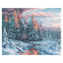 Мозаика алмазная 48х38см Зимний закат BrilliArt, МС-004