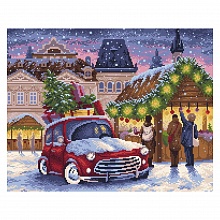 Мозаика алмазная 48х38см Рождественская ярмарка BrilliArt, МС-007