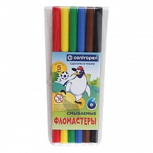 Фломастеры  6 цветов Centropen Washable Пингвины 7790/06-86