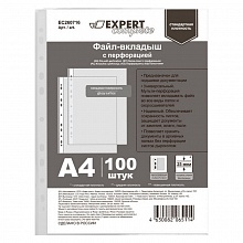 Папка-карман с перфорацией А4 25мкм глянец Expert Complete Classic 100шт (цена за упак.) EC260716