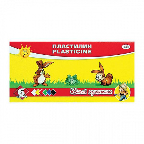 Пластилин  6цв классический со стеком Гамма Юный художник 280042