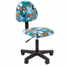 Кресло детское Chairman Kids 104 Black тканевое покрытие с рисунком Зоопарк