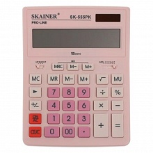 Калькулятор настольный 12 разрядов розовый SKAINER SK-555PK