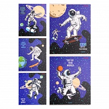 Тетрадь  48л клетка Активность в космосе ассорти Проф-Пресс, 48-3012