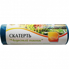 Скатерть 110х140см, Чудесный пикник, ПВД, 50-55мкм голубая 5шт (цена за упак) 12183