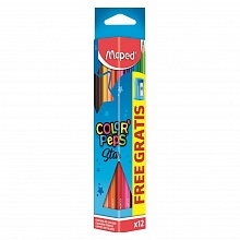 Карандаши  12 цв трехгранные ударопрочные с точилкой MAPED Color Peps 183213