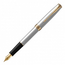 Ручка перьевая 0,8мм синие чернила PARKER Sonnet Core Stainless Steel GT F 1931504/F527