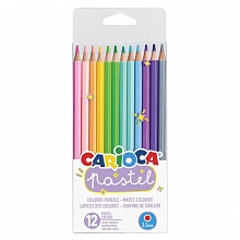 Карандаши 12 цв. CARIOCA Pastel пастельные цвета шестигранные 43034