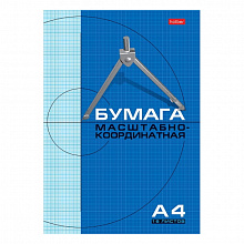 Бумага масштабно-координатная А4 16л скоба голубая Hatber, 16Бм4_02284