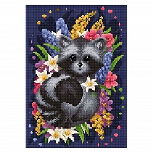 Мозаика алмазная 27х38см Весенний енот BrilliArt, МС-066