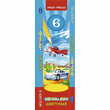 Карандаши   6 цв. Самолет и авто Проф-Пресс, К-8292