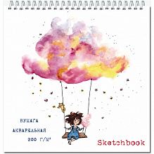 Блокнот для акварели 190х190мм 20л Sketcbook 200г/м2 Quadro Big Полином, 2749/871120