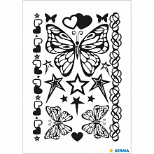 Наклейки Бабочки Classic черно-белые HERMA TATTOO, 15171