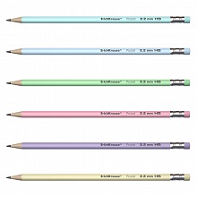 Карандаш чернографитный HB с ластиком трехгранный Pastel Erich Krause 56006