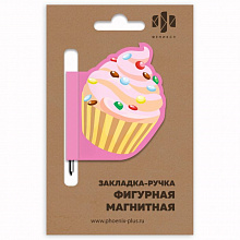 Закладка - ручка магнитная 60х60мм Пироженка Феникс 50011