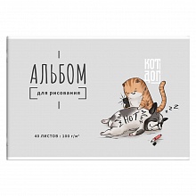 Альбом для рисования А4 40л скоба Кот и собака Феникс, 64703