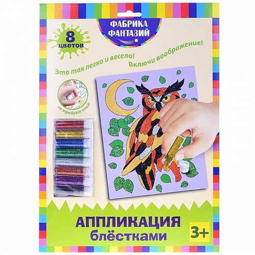 Аппликация блестками 24х30см Сова Фабрика Фантазий 930-53453, 930-22240