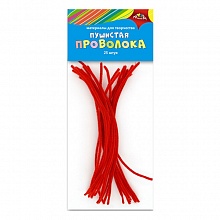 Проволока синельная пушистая 30см 25шт красная КТС-ПРО, С3298-01