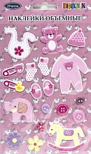 Наклейки Baby розовые объемные, 19шт., Decola 2781