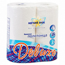 Полотенца бумажные двухслойные 2 рулона Мягкий знак Deluxe 1200,С40
