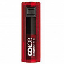 Оснастка для штампа 38х14мм карманная синий, корпус рубиновый Colop POCKET STAMP 20 Plus ruby