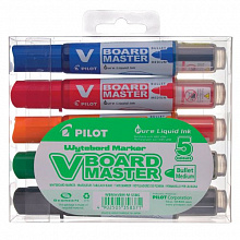 Набор маркеров по доске 5цв 4мм круглые PILOT V-Board Master, WBMA-VBM-M-S5