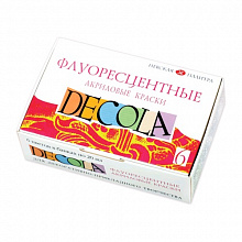 Краски акриловые  6 цветов 20мл флуоресцентные Decola 4341100