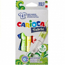 Фломастеры для текстиля 6 цветов Carioca Fabric 40956/6