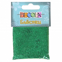 Блестки для декора 20г зеленый 0.3мм Decola W041-220-0,3