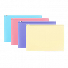 Папка-конверт на молнии А4 ассорти Fizzy Pastel Erich Krause, 50338