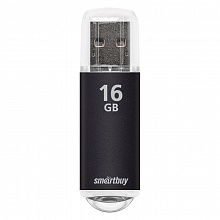 Флеш-диск 16ГБ Smartbuy V-Cut Flash Drive металлический черный корпус, SB16GBVC-K