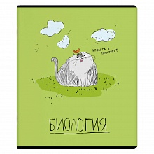 Тетрадь предметная Биология 48л клетка Любознательные коты Феникс, 60463