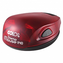 Оснастка для печати d=40мм карманная синий, корпус рубин Colop STAMP MOUSE R40 ruby