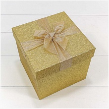 Коробка подарочная куб   9,8х9,8х8,5см Блеск золотой OMG 7308019/10040