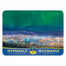 Магнит Мурманск 63х85мм вид на город сияние МГН2-74