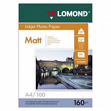 Фотобумага Lomond А4 160г/м2 матовая 100л, 0102005