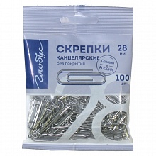 Скрепки 28мм 100шт гладкие в пакете Globus С28-100Пл