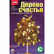 Плетение бисером и пайетками Дерево счастья Осенняя береза Lori Дер-007