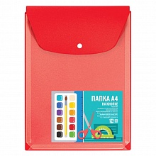 Папка-конверт с кнопкой А4 красный с расширением ДПС, 2920-102