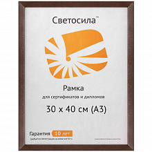 Фоторамка деревянная 30х40см Сосна орех с19 со стеклом/пластиком Светосила, 5-05981