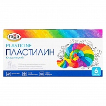 Пластилин 6цв Классический 120г + стек Гамма, 281030