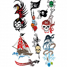 Наклейки Пираты Classic цветные HERMA TATTOO 15179