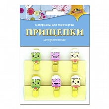 Декоративный элемент Прищепка 6шт Мороженое КТС-ПРО, С3574-01