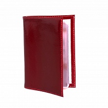 Футляр для магнитных карт кожа наплак -разбитый лак цвет красный Grand 02-128-0953