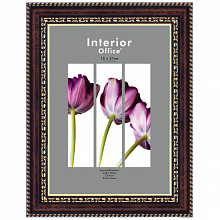 Фоторамка пластиковая 15х21см Темный орех 782 со стеклом Interior Office Светосила, 5-07427