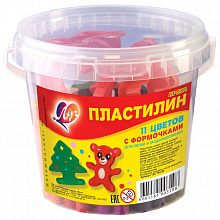 Пластилин 11 цв с 12 формочками в ведре Кроха Луч 12с784-08