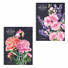 Тетрадь спираль  48л клетка Элегантные букеты Проф-Пресс, 48-1768