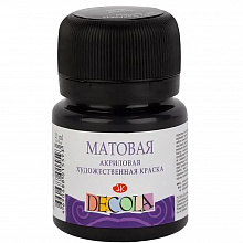 Краска акриловая матовая 20мл черная Decola 14326810
