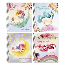 Тетрадь спираль  48л клетка ассорти Волшебные Единороги Полином, 3003-48