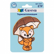 Термоаппликация №04 Лисенок с зонтом 6,5х7см Gamma ETF 02-411